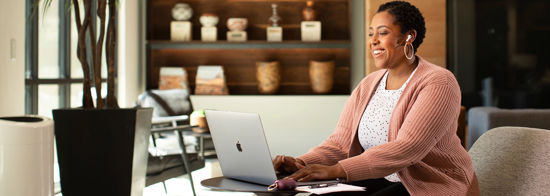 photo of student at home on computer