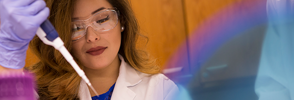 photo of student working in lab